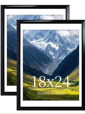 2 PACK 18X24 PICTURE FRAMES-BLACK